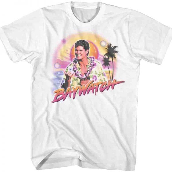 Airbrush Mitch Baywatch T-Shirt 90S3003 Small Official 90soutfit Merch