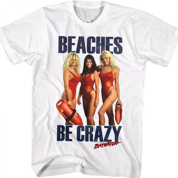 Beaches Be Crazy Baywatch Shirt 90S3003 Small Official 90soutfit Merch