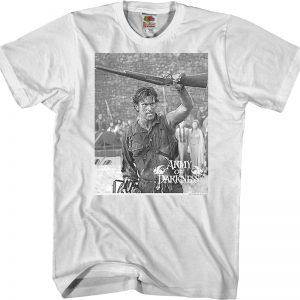 Black and White Boom Stick Army of Darkness T-Shirt 90S3003 Small Official 90soutfit Merch