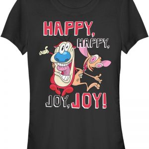 Ladies Happy Happy Joy Joy Ren and Stimpy Shirt 90S3003 Small Official 90soutfit Merch