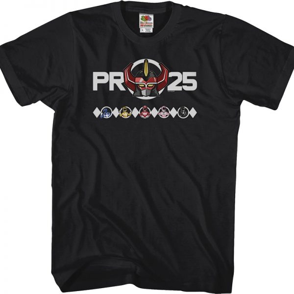 25th Anniversary Mighty Morphin Power Rangers T-Shirt 90S3003 Small Official 90soutfit Merch
