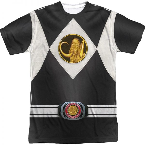Black Ranger Sublimation Costume Shirt 90S3003 Small Official 90soutfit Merch