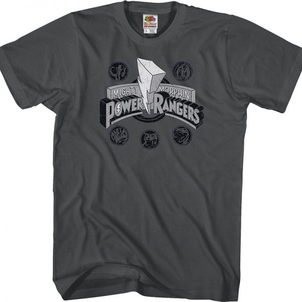 Distressed Logo Mighty Morphin Power Rangers T-Shirt 90S3003 Small Official 90soutfit Merch