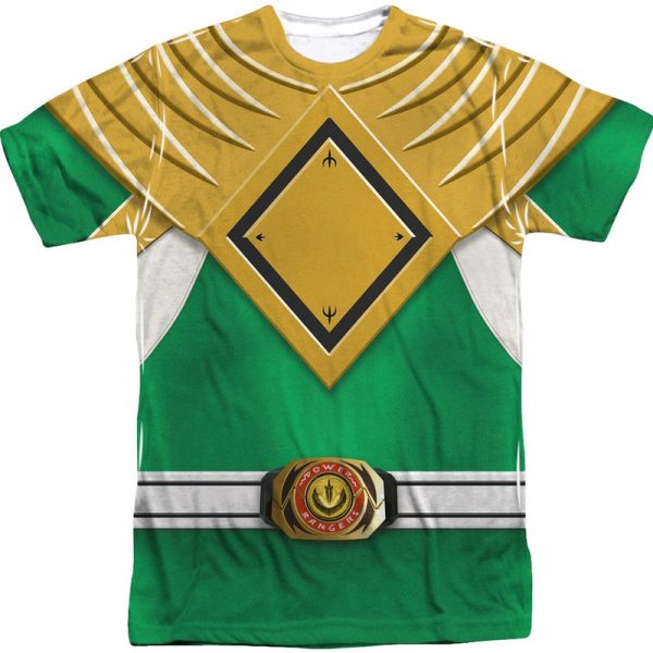 Green Ranger Sublimation Costume Shirt 90S3003 Small Official 90soutfit Merch