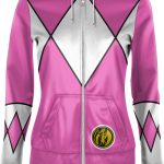 Ladies Pink Ranger Mighty Morphin Power Rangers Costume Hoodie 90S3003 Small Official 90soutfit Merch