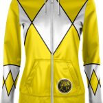 Ladies Yellow Ranger Mighty Morphin Power Rangers Costume Hoodie 90S3003 Small Official 90soutfit Merch