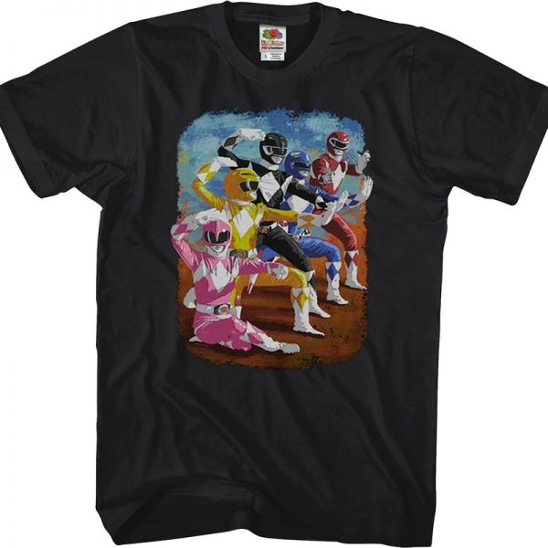 Painting Mighty Morphin Power Rangers T-Shirt 90S3003 Small Official 90soutfit Merch