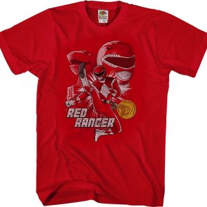 Red Ranger Mighty Morphin Power Rangers T-Shirt 90S3003 Small Official 90soutfit Merch