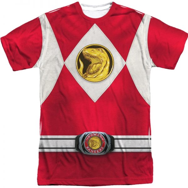 Red Ranger Sublimation Costume Shirt 90S3003 Small Official 90soutfit Merch