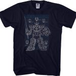 Schematic Megazord Mighty Morphin Power Rangers T-Shirt 90S3003 Small Official 90soutfit Merch