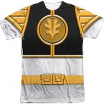 White Ranger Sublimation Costume Shirt 90S3003 Small Official 90soutfit Merch
