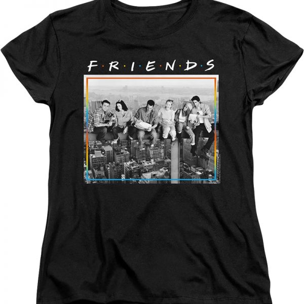 Womens Black and White Friends Shirt 90S3003 Small Official 90soutfit Merch