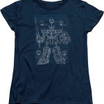 Womens Schematic Megazord Mighty Morphin Power Rangers Shirt 90S3003 Small Official 90soutfit Merch